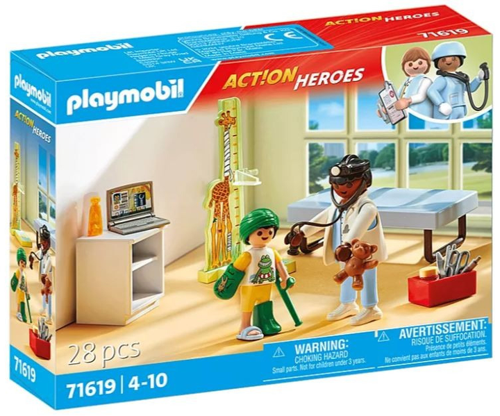 Іграшковий набір Playmobil Action Heroes Педіатр з ведмедиком 71619 (4008789716194) - зображення 1