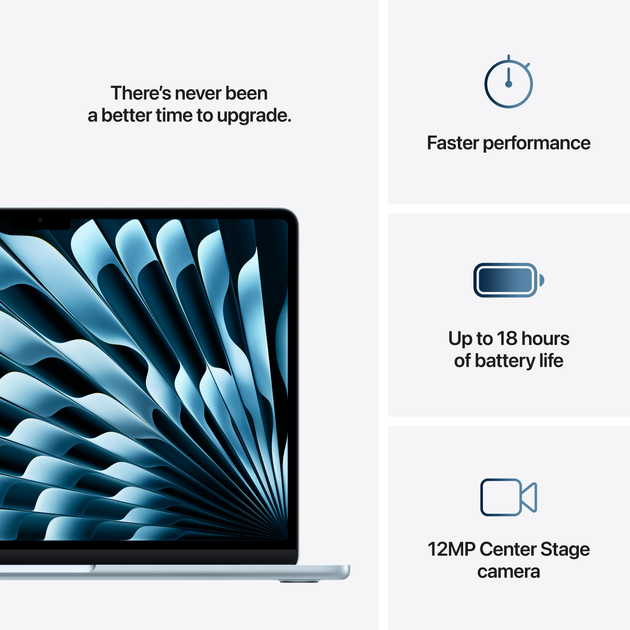 Laptop Apple MacBook Air 13.6" M4 24/512GB 2025 (MC6V4RU/A) (QWERTY+cyrylica) Sky Blue - obraz 10