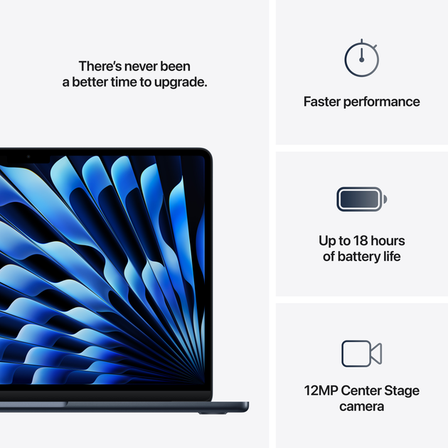 Laptop Apple MacBook Air 13.6" M4 16/256GB 2025 (MW123RU/A) (QWERTY+cyrylica) Midnight - obraz 10