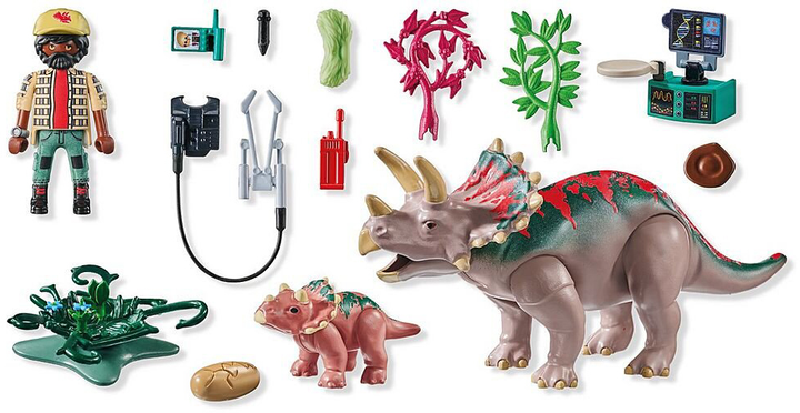 Zestaw zabawek dla dzieci Playmobil Dinos Triceratopsy 71821 (4008789718211) - obraz 3