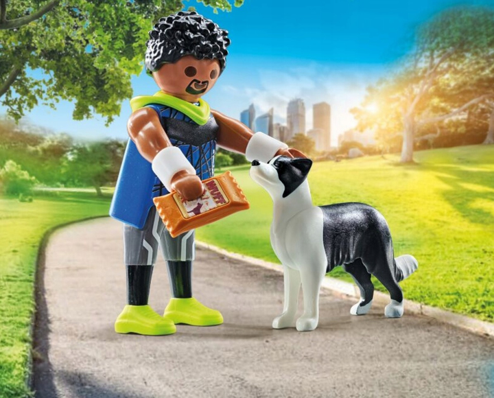 Набір фігурок Playmobil My Life Бігун з бордер-коллі 71740 (4008789717405) - зображення 3