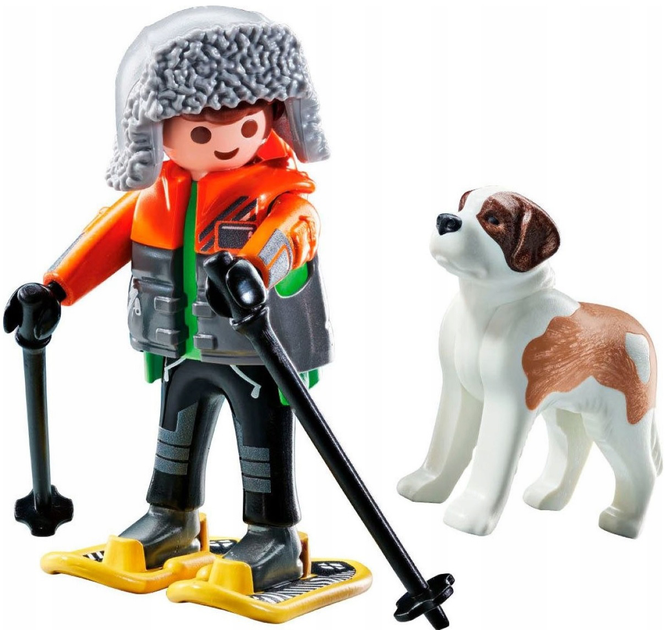 Zestaw figurek Playmobil My Life Narciarz z bernardynem 71741 (4008789717412) - obraz 3