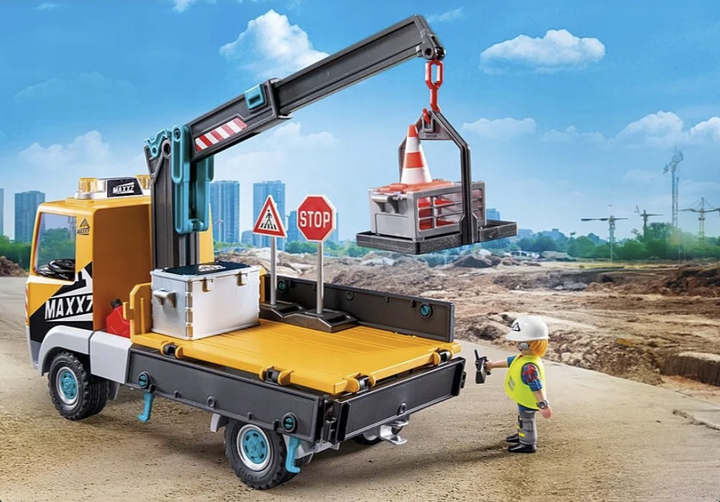 Samochod Playmobil Action Heroes Ciężarówka budowlana z dźwigiem 71750 (4008789717504) - obraz 6