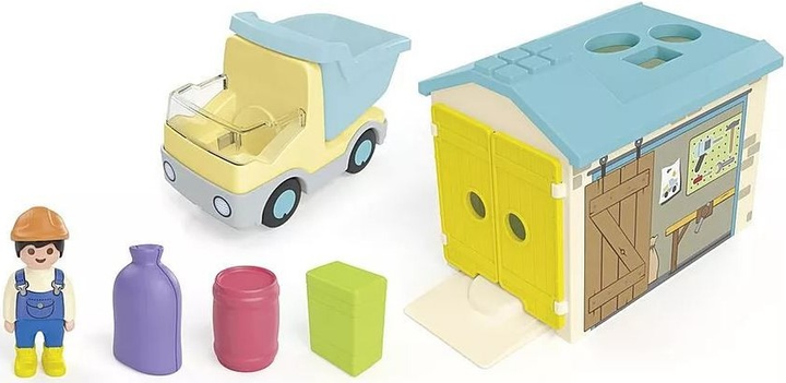 Іграшка для малюків Playmobil Junior Вантажівка з гаражем з функцією сортувальника 71686 (4008789716866) - зображення 3
