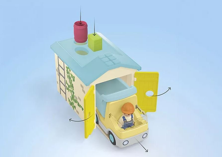 Іграшка для малюків Playmobil Junior Вантажівка з гаражем з функцією сортувальника 71686 (4008789716866) - зображення 5