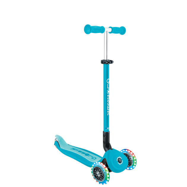Дитячий самокат 3в1 з сидінням та додатковими колесами Globber Go Up Active Lights 360 голубий (749-300) - изображение 8