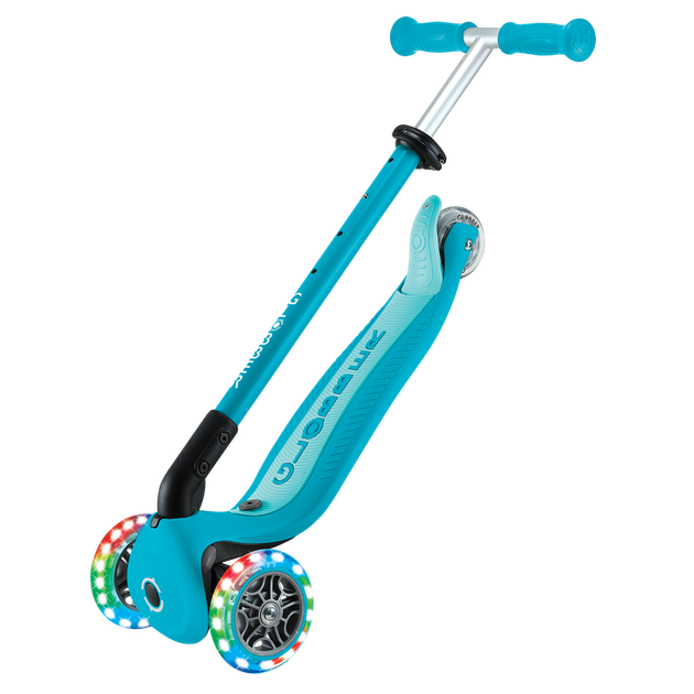 Дитячий самокат 3в1 з сидінням та додатковими колесами Globber Go Up Active Lights 360 голубий (749-300) - изображение 14