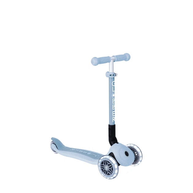 Триколісний самокат 2-6 років Globber Junior Foldable Lights Ecologic Pastel Blue (692-501) - изображение 2