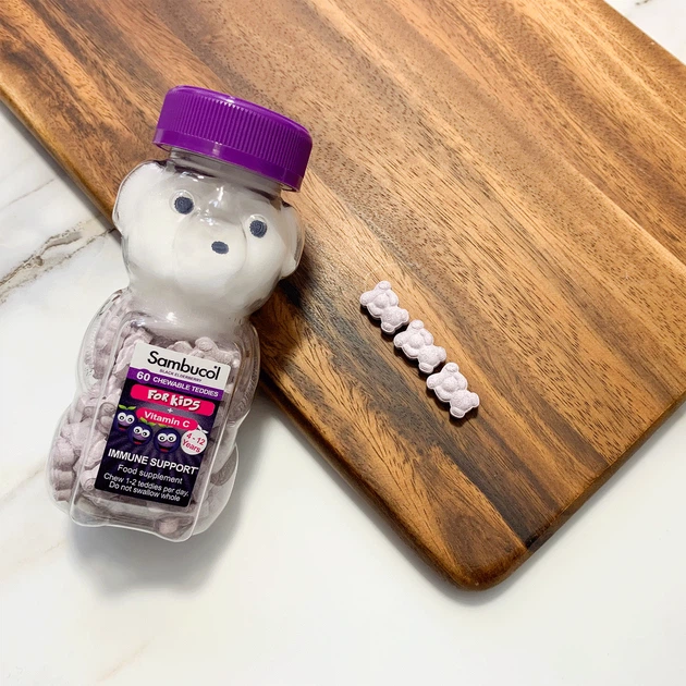 Sambucol Kids Chewable Teddies Самбукол Теддис для детей от 4 до 12 лет мишки 60 шт - изображение 5