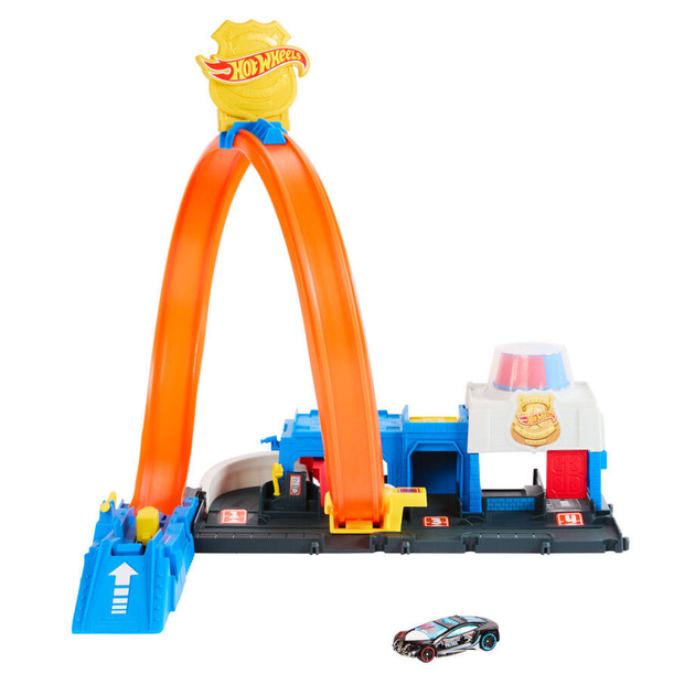 Tor samochodowy Mattel Hot Wheels City Super Police Station JBM71 (0194735264155) - obraz 4