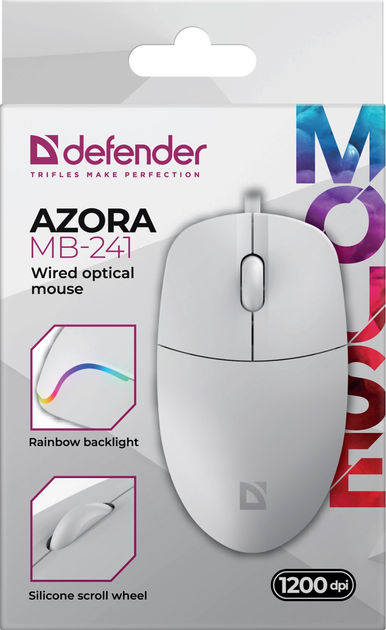 Мышь Defender Azora MB-241 LED USB White (4745090825312) - изображение 4
