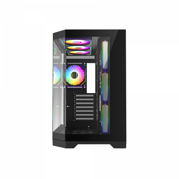GAMEMAX Корпус комп'ютерний Midi atx без блока живлення x,m-atx, ITX,Tempered Glass,Metal cover, USB2.0x1, hype-a Black - Фото 4 GAMEMAX Корпус комп'ютерний Midi atx без блока живлення x,m-atx, ITX,Tempered Glass,Metal cover, USB2.0x1, hype-a Black - изображение 4