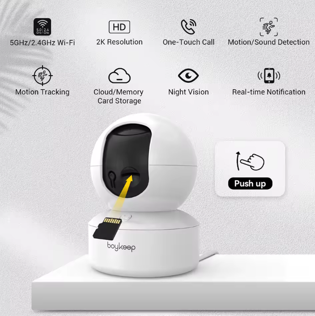Беспроводная IP-камера Boykeep 2K K30 3MP поворотная 360 камера - изображение 7