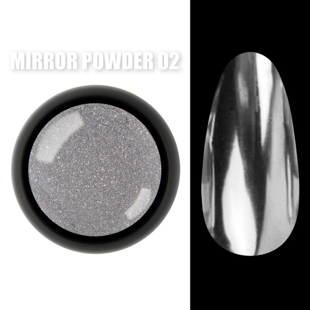 Зеркальная втирка для дизайна ногтей (серебряная) Mirror powder №2 Designer Professional - Фото 1 Зеркальная втирка для дизайна ногтей (серебряная) Mirror powder №2 Designer Professional - изображение 1
