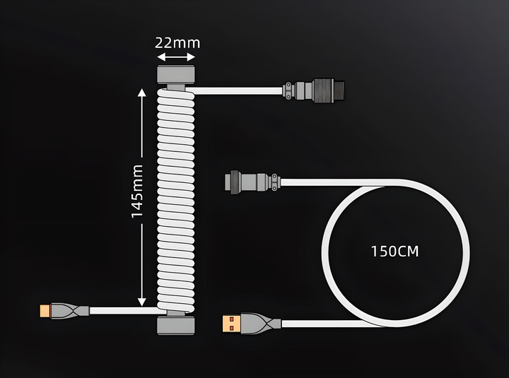 USB кабель GravaStar Coiled Aviator - черный - Фото 8 USB кабель GravaStar Coiled Aviator - черный - изображение 8