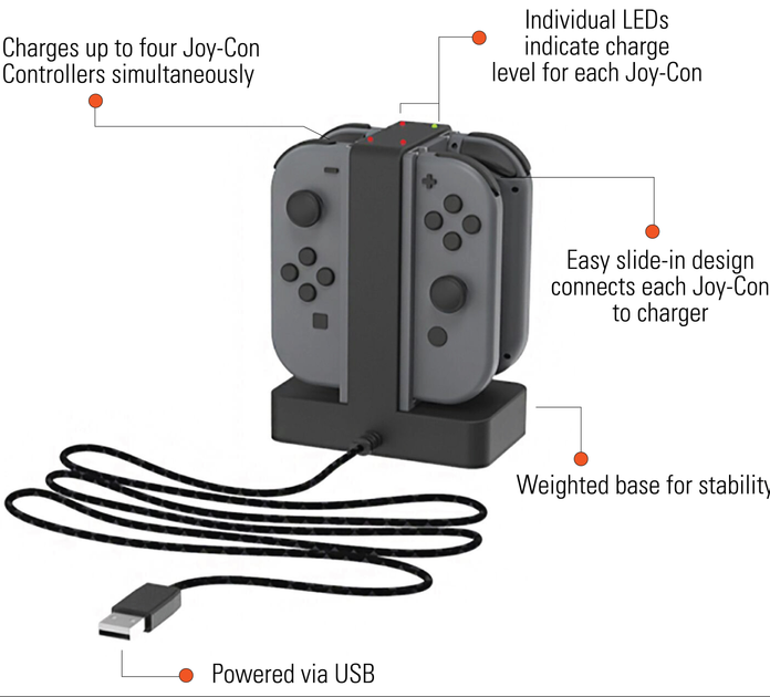 Stacja dokująca PowerA Nintendo Switch Joy-Con Charging Dock (0617885016035) - obraz 7