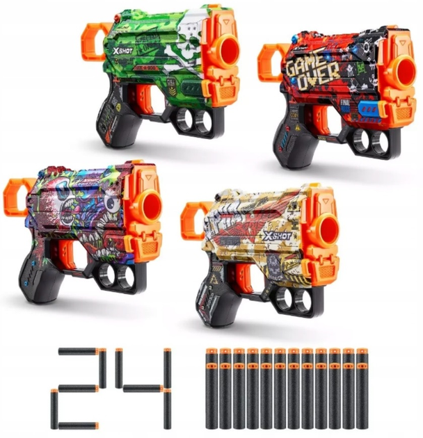 Zestaw wyrzutni Zuru Skins Menace 4 szt + 24 strzałki (193052040671) - obraz 4
