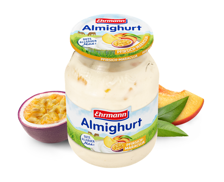Йогурт Ehrmann Almighurt Fantasie персик-маракуя 500г - зображення 2