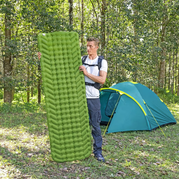 Dmuchany materac Bestway kempingowy AdventuRest Regular 188 x 58.5 cm 35935 Green (6941607355084) - obraz 7