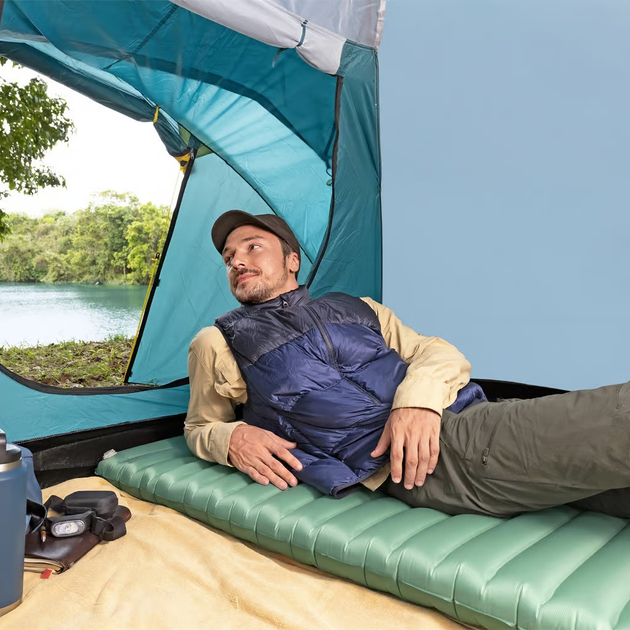 Dmuchany materac Bestway kempingowy AdventuRest Regular 188 x 58.5 cm 35935 Green (6941607355084) - obraz 6