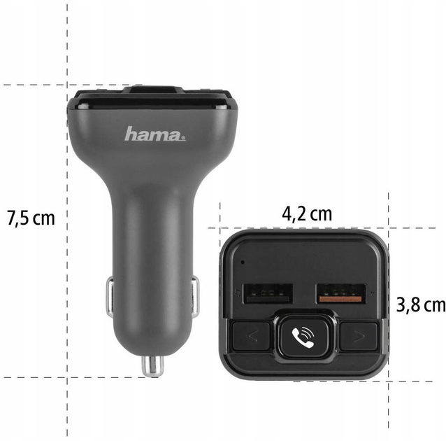 Transmiter FM Hama Bluetooth Hands-Free USB-A 18W (4007249141651) - obraz 4