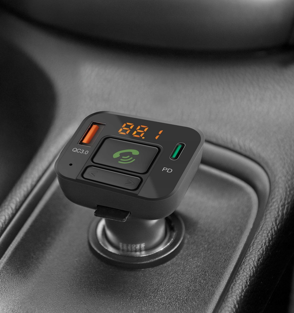 FM-трансмітер Hama Bluetooth Hands-Free USB-A, USB-C PD 20W (4007249141699) - зображення 4