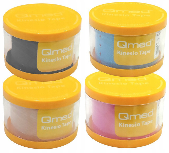 Кінезіо тейп Kinesio Tape, блакитний Qmed Синій 000311007 - зображення 2