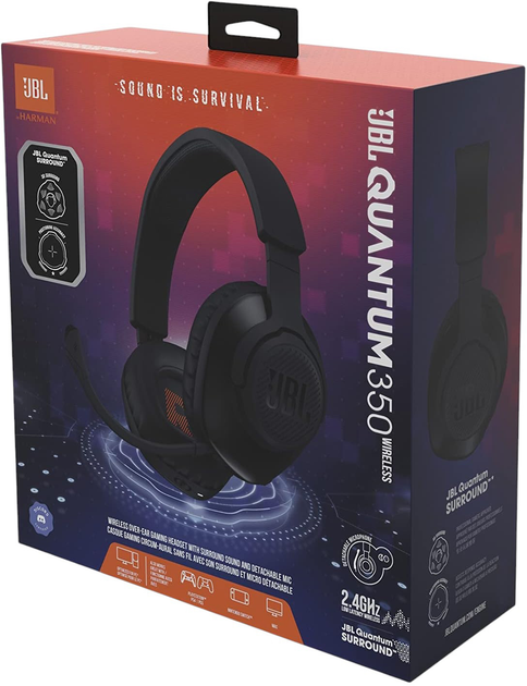 Słuchawki JBL Quantum 350 Black (JBLQ350WLBLK) - obraz 8