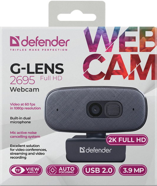 Веб-камера Defender G-lens 2695 FullHD 2K 1520p (69195) (7087407) - зображення 8