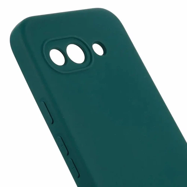Силиконовый чехол для Google Pixel 9a (с микрофиброй внутри) Темно-зелёный - изображение 4