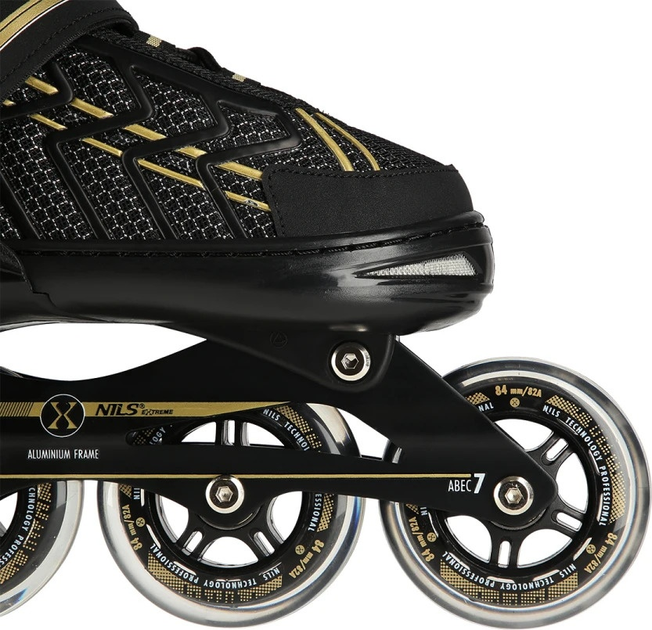 Ролики Nils Extreme NA1128 Чорно-Золотисті роз. XL (43-45) (5907695540215) - зображення 6