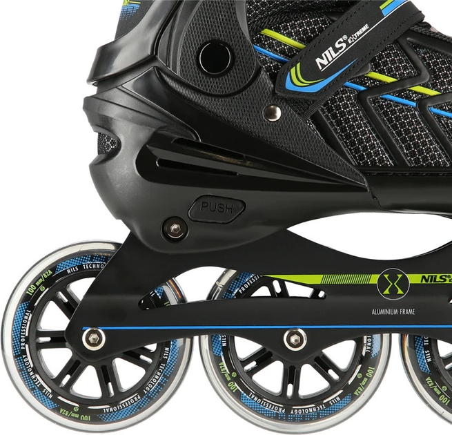 Ролики Nils Extreme NA1128 Чорно-Лаймові роз. XL (43-45) (5907695595024) - зображення 8