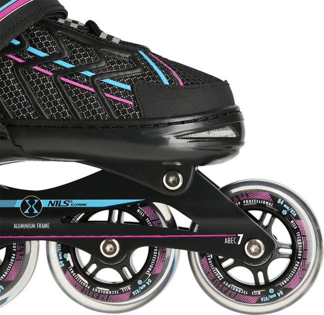 Łyżworolki Nils Extreme NA1128 Czarno-Fioletowy roz. XL (43-45) (5907695595055) - obraz 7