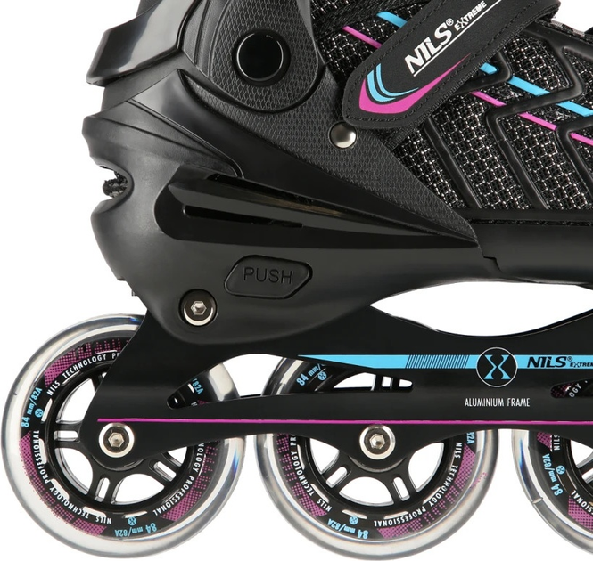 Łyżworolki Nils Extreme NA1128 Czarno-Fioletowy roz. XL (43-45) (5907695595055) - obraz 8