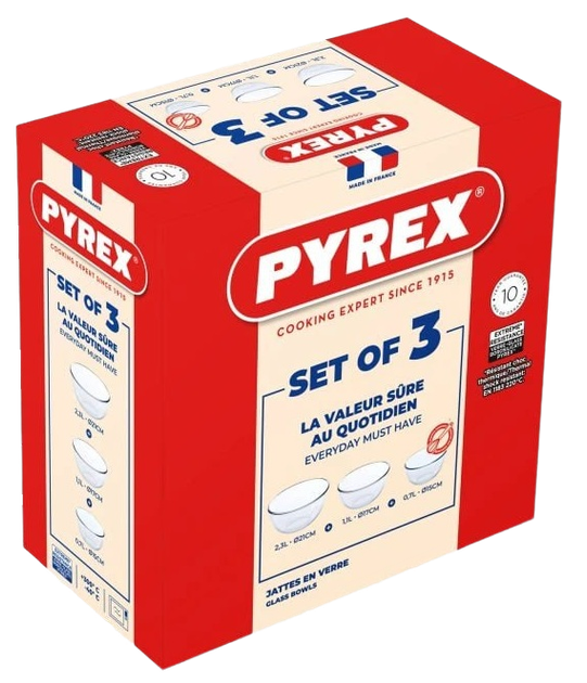 Набір мисок , 3 шт (0.7 л, 1.1 л, 2.3 л) Pyrex (2000003340439) - зображення 4