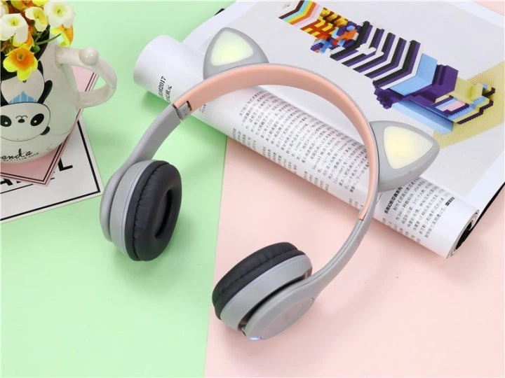 Детские беспроводные Bluetooth наушники Cat Y47 с микрофоном и кошачьими светящимися ушками. 51882/5 - изображение 4