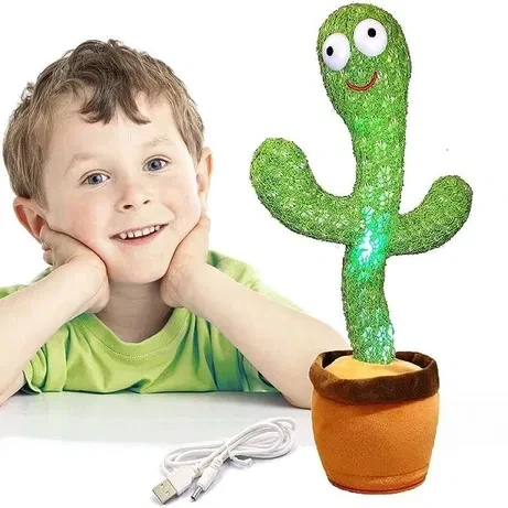 Танцующий кактус Зеленый аккумуляторный поющий 120 песен с подсветкой Dancing Cactus (SN9QI1802) - изображение 3
