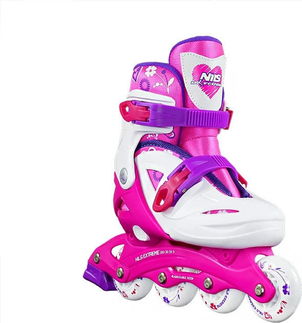 Łyżworolki Nils Extreme NJ/NA0321 Biało-Różowe roz. M (31-35) (5907695515565) - obraz 4