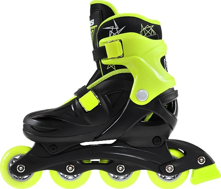 Łyżworolki Nils Extreme NJ/NA0321 Czarno-Limonkowe roz. M (31-35) (5907695515534) - obraz 3