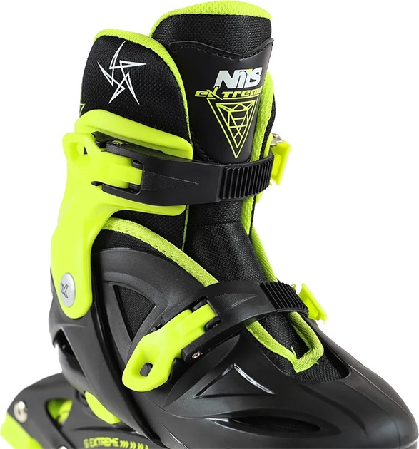 Łyżworolki Nils Extreme NJ/NA0321 Czarno-Limonkowe roz. M (31-35) (5907695515534) - obraz 8