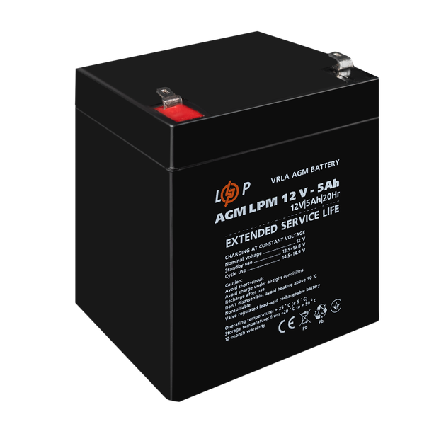 Акумулятор AGM LogicPower LPM 12V - 5 Ah - изображение 4