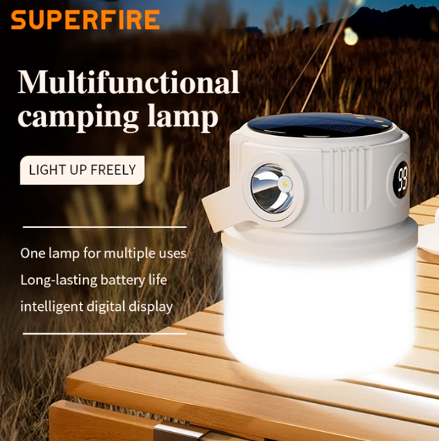 Фонарь кемпинговый многофункциональный SOLAR T22 SuperFire 300 Lumen IP44 - изображение 2