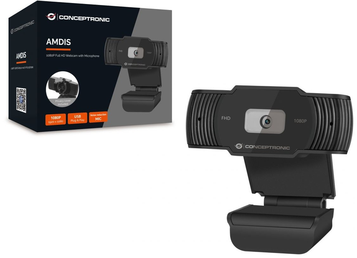 Kamera internetowa Conceptronic Amdis Full HD 1080P Black (AMDIS04BNEUEVERSION) - obraz 5