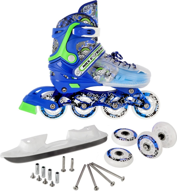 Łyżworolki Nils Extreme 4 w 1 NH18122 Niebieskie roz. M (34-38) (5907695535273) - obraz 11