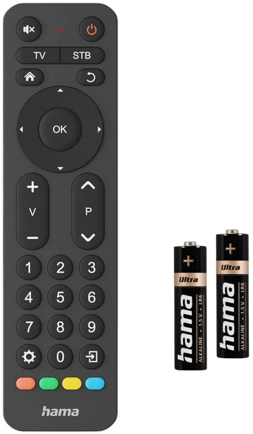 Pilot Hama TV Remote Control, Infra-red, for 2 Devices, Large Buttons, Teach (4047443532282) - obraz 5