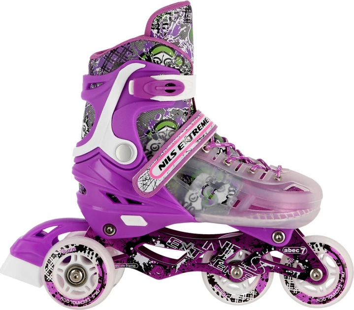 Ролики Nils Extreme 4 в 1 NH18122 Фіолетові роз. M (34-38) (5907695535303) - зображення 7