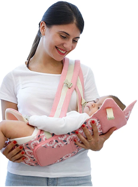 Хипсит Эрго-рюкзак кенгуру переноска Baby Carrier 6 в 1 Розовый цветок (n-10120) - изображение 5