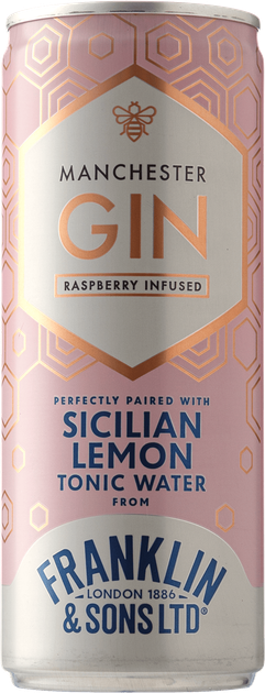 Напиток слабоалкогольный газированный Franklin & Sons Manchester Pink Gin & Sicilian Lemon Tonic 5.5% 0.25 л (5032678006836) - изображение 1