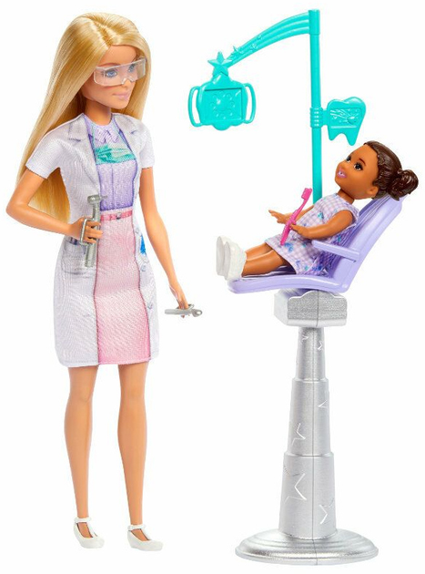 Лялька Mattel Barbie Lekarz Dentystka 29 см з пацієнтом + аксесуари JCR74 (194735275267) - зображення 3