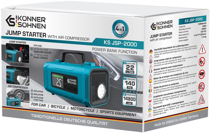 Urządzenie rozruchowe ze sprężarką Konner&Sohnen KS JSP-2000 - obraz 7